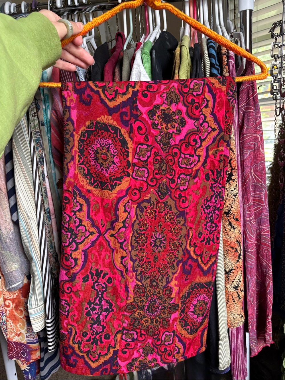 Vibrant Vintage Medallion Print Midi Skirt